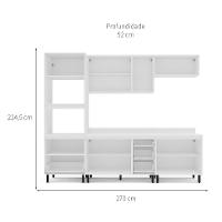 Cozinha Completa com Tampo Amara 10 Portas 4 Gavetas Creme e Branca - 3