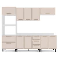 Cozinha Completa com Tampo Amara 10 Portas 4 Gavetas Creme e Branca - 5