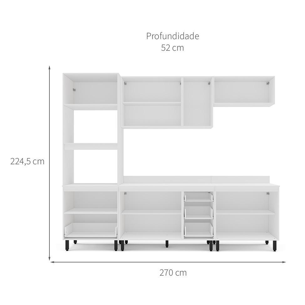 Cozinha Completa com Tampo Amara 10 Portas 4 Gavetas Branca - 3