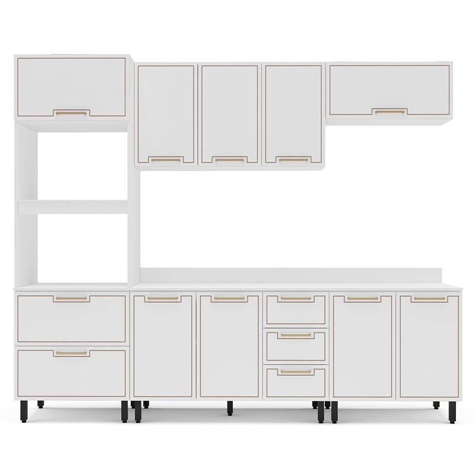 Cozinha Completa com Tampo Amara 10 Portas 4 Gavetas Branca - 5