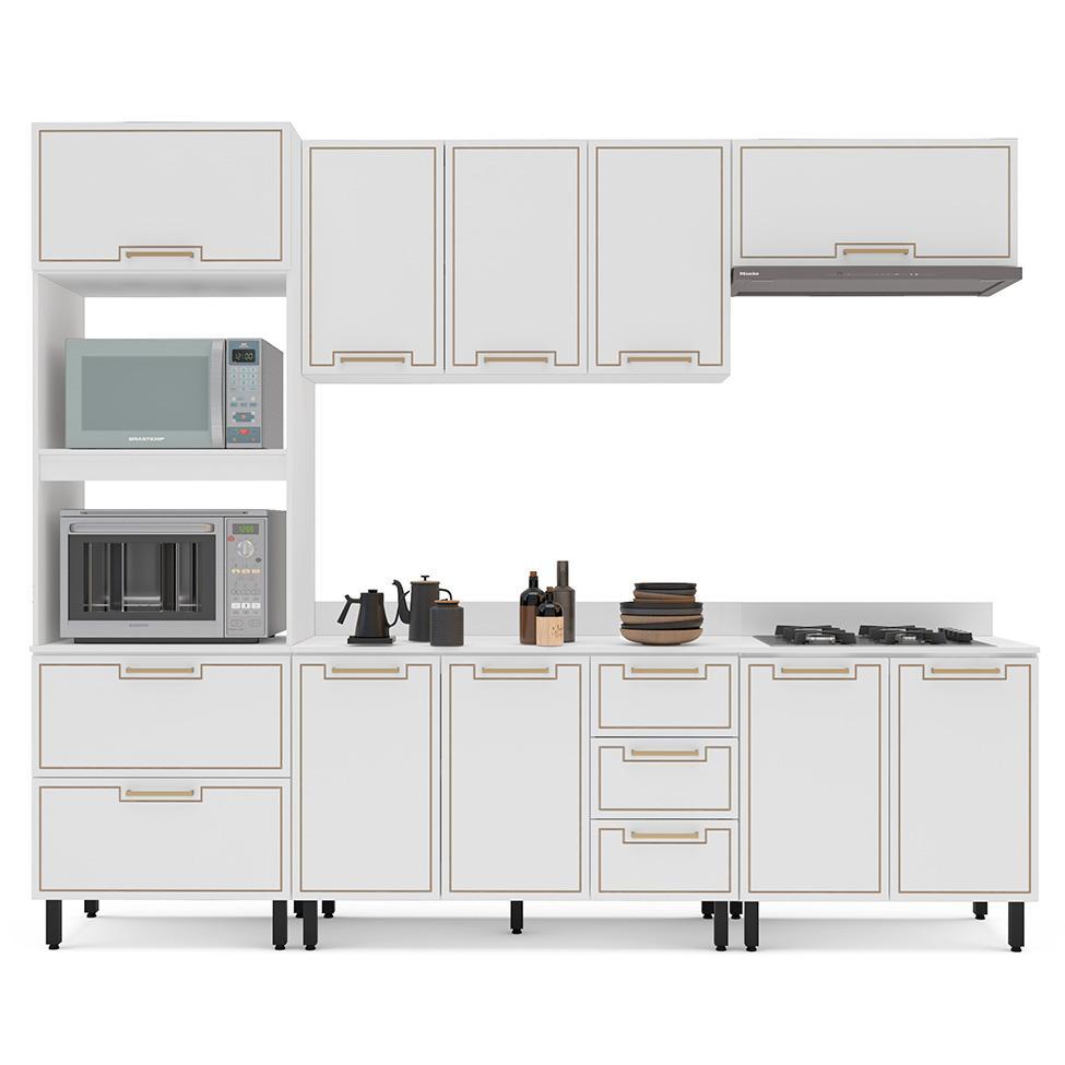 Cozinha Completa com Tampo Amara 10 Portas 4 Gavetas Branca - 6