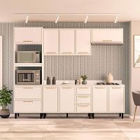 Cozinha Completa com Tampo Amara 10 Portas 4 Gavetas Branca - 1