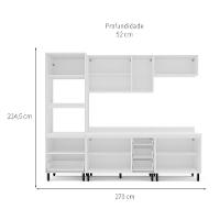 Cozinha Completa com Tampo Amara 10 Portas 4 Gavetas Branca - 3