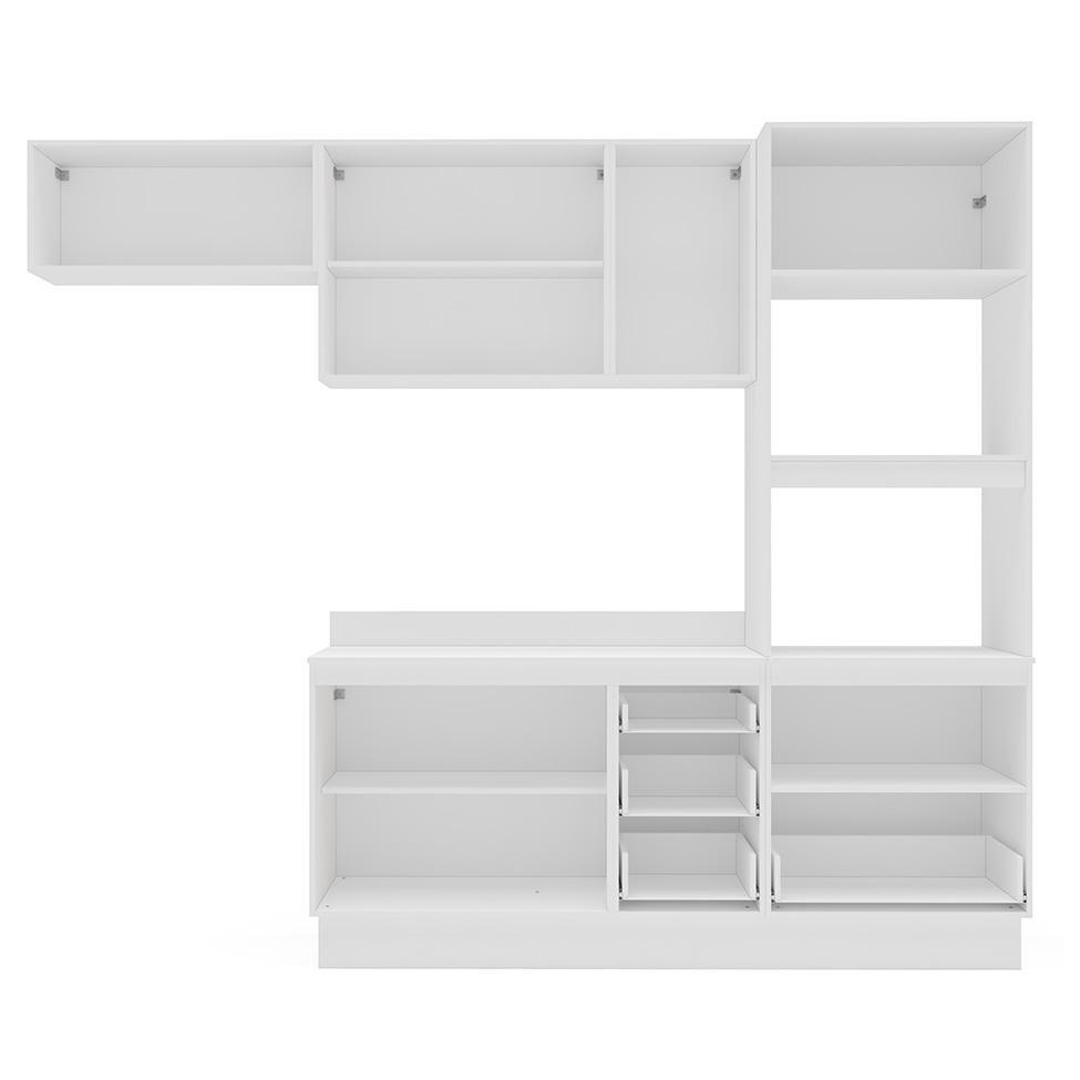 Cozinha Completa com Tampo e Rodapé Amara 8 Portas 4 Gavetas Azul e Branca - 7