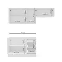 Cozinha Compacta sem Tampo com Rodapé Meena 6 Portas 3 Gavetas Creme e Branca