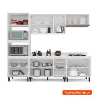 Cozinha Completa com Tampo Amara 10 Portas 4 Gavetas Azul e Branca - 2