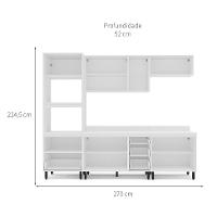 Cozinha Completa com Tampo Amara 10 Portas 4 Gavetas Azul e Branca - 3