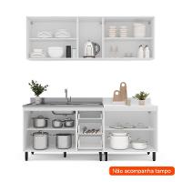 Cozinha Compacta Sem Tampo Meena 9 Portas 3 Gavetas Azul e Branca - 2