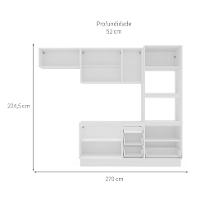 Cozinha Compacta Sem Tampo com Rodapé Meena 8 Portas 4 Gavetas Creme e Branca - 3