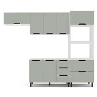 Cozinha Compacta Sem Tampo Meena 8 Portas 4 Gavetas Verde e Branca - 6