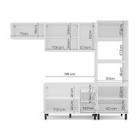 Cozinha Compacta Sem Tampo Meena 8 Portas 4 Gavetas Azul e Branca