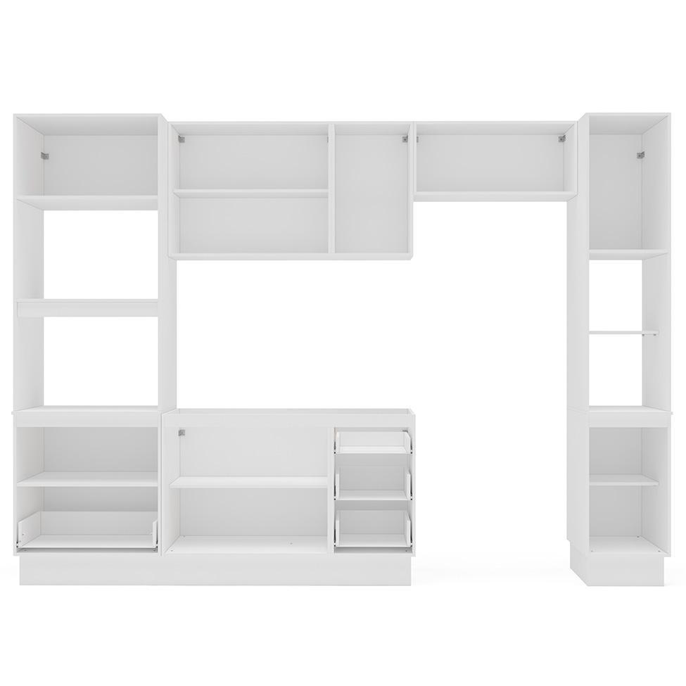 Cozinha Compacta Sem Tampo com Rodapé e Paneleiro Amara 10 Portas 4 Gavetas Creme e Branca - 7