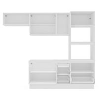 Cozinha Compacta Sem Tampo com Rodapé Meena 8 Portas 4 Gavetas Azul e Branca - 6