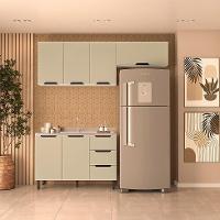 Cozinha Compacta sem Tampo Meena 6 Portas 3 Gavetas Verde e Branca - 1