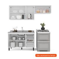 Cozinha Compacta sem Tampo Meena 6 Portas 3 Gavetas Verde e Branca - 2