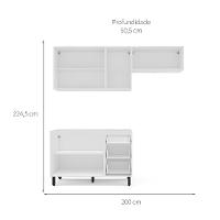 Cozinha Compacta sem Tampo Meena 6 Portas 3 Gavetas Verde e Branca - 3