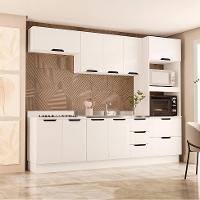 Cozinha Compacta sem Tampo com Rodapé Meena 10 Portas 4 Gavetas Branca - 1