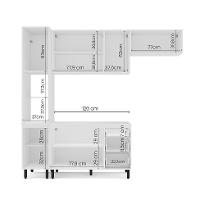 Cozinha Compacta Sem Tampo Meena 8 Portas 3 Gavetas Azul e Branca