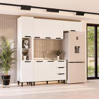Cozinha Compacta Sem Tampo Meena 8 Portas 3 Gavetas Branca - 1