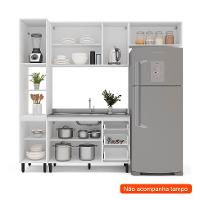 Cozinha Compacta Sem Tampo Meena 8 Portas 3 Gavetas Branca - 2