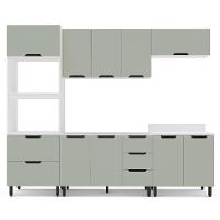 Cozinha Compacta Sem Tampo Meena 10 Portas 4 Gavetas Verde e Branca - 5