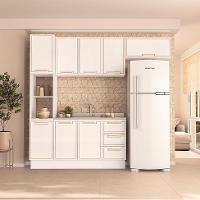 Cozinha Compacta Sem Tampo com Rodapé Amara 8 Portas 3 Gavetas Branca - 1
