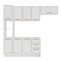 Cozinha Compacta Sem Tampo com Rodapé Amara 8 Portas 3 Gavetas Branca - 5