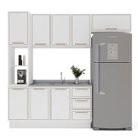 Cozinha Compacta Sem Tampo com Rodapé Amara 8 Portas 3 Gavetas Branca - 6