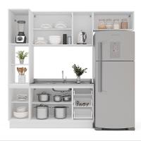Cozinha Compacta Sem Tampo com Rodapé Amara 8 Portas 3 Gavetas Branca - 8