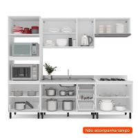 Cozinha Compacta Sem Tampo Meena 10 Portas 4 Gavetas Creme e Branca - 2