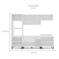 Cozinha Compacta Sem Tampo Meena 10 Portas 4 Gavetas Creme e Branca - 3