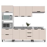 Cozinha Compacta Sem Tampo Meena 10 Portas 4 Gavetas Creme e Branca - 6