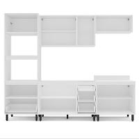 Cozinha Compacta Sem Tampo Meena 10 Portas 4 Gavetas Creme e Branca - 7