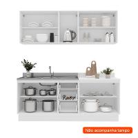 Cozinha Compacta Sem Tampo com Rodapé Meena 9 Portas 3 Gavetas Branca - 2