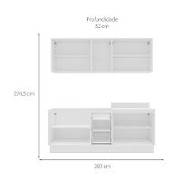 Cozinha Compacta Sem Tampo com Rodapé Meena 9 Portas 3 Gavetas Branca - 3