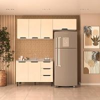 Cozinha Compacta sem Tampo Meena 6 Portas 3 Gavetas Creme e Branca - 1