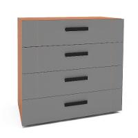 Cômoda Lisboa 4 Gavetas Cinza e Freijó - 1