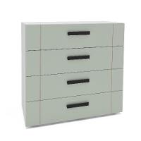 Cômoda Lisboa 4 Gavetas Verde e Branca - 1