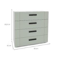 Cômoda Lisboa 4 Gavetas Verde e Branca - 3