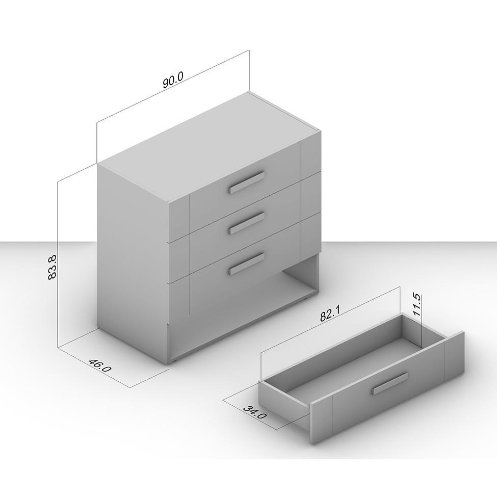 Cômoda Lisboa 4 Gavetas Azul e Branca - 5