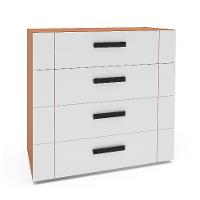 Cômoda Lisboa 4 Gavetas Branca e Freijó - 1