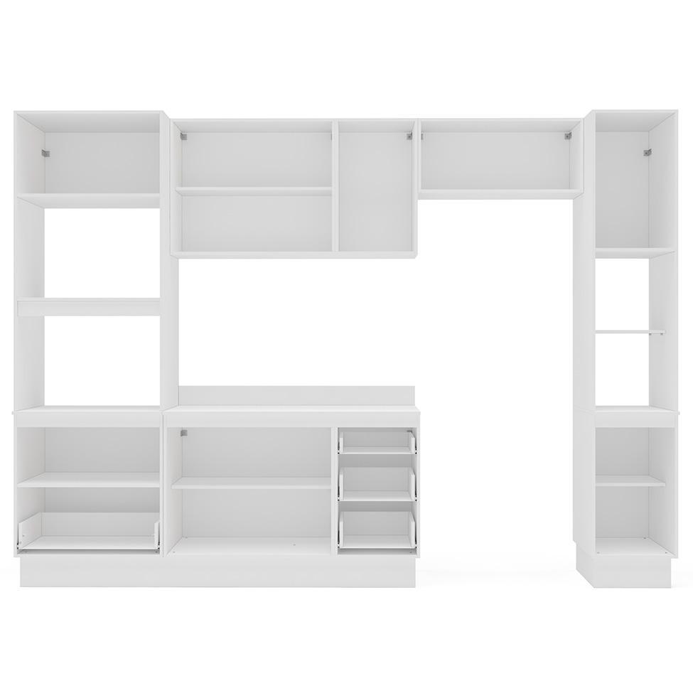 Cozinha Completa com Tampo, Rodapé e Paneleiro Amara 10 Portas 4 Gavetas Creme e Branca - 7