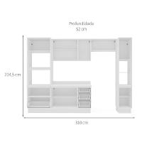Cozinha Completa com Tampo, Rodapé e Paneleiro Amara 10 Portas 4 Gavetas Creme e Branca - 3