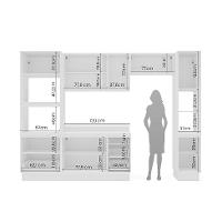 Cozinha Completa com Tampo, Rodapé e Paneleiro Amara 10 Portas 4 Gavetas Creme e Branca