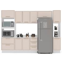 Cozinha Completa com Tampo, Rodapé e Paneleiro Amara 10 Portas 4 Gavetas Creme e Branca - 6