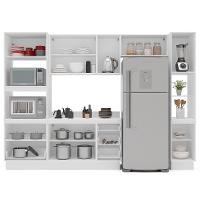 Cozinha Completa com Tampo, Rodapé e Paneleiro Amara 10 Portas 4 Gavetas Creme e Branca - 8