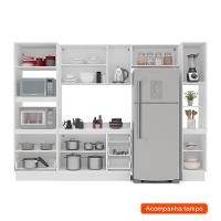 Cozinha Completa com Tampo, Paneleiro e Rodapé Meena 10 Portas 4 Gavetas Azul e Branca - 2