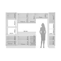 Cozinha Completa com Tampo, Paneleiro e Rodapé Meena 10 Portas 4 Gavetas Azul e Branca