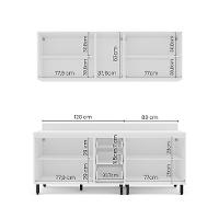 Cozinha Completa com Tampo Meena 9 Portas 3 Gavetas Verde e Branca