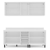 Cozinha Completa com Tampo Meena 9 Portas 3 Gavetas Verde e Branca - 7